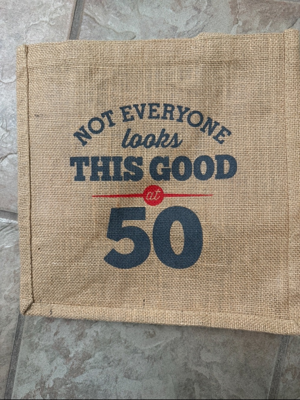 Jute Tote Bag - Natural with Print